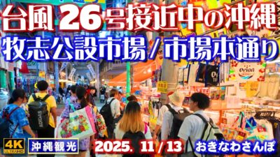 ◤沖縄旅行◢ 台風接近｢牧志公設市場｣と｢市場商店街｣♯1094 おきなわさんぽ