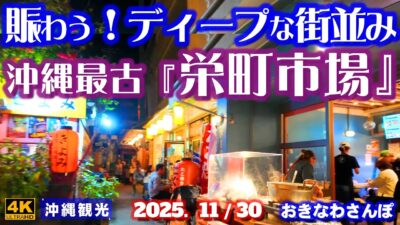 ◤沖縄旅行◢ 賑わうディープマーケット｢栄町｣♯1104 おきなわさんぽ The bustling, deep streetscape of “Sakaemachi Market at Night”.