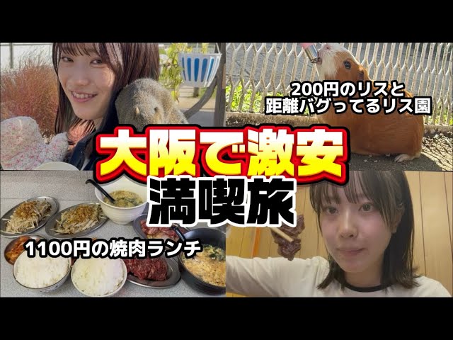 [大阪満喫]200円のリス園と1100円の激安焼肉を楽しむ
