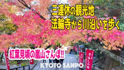 2025/11/23 🍁京都紅葉Vlog🍁 三連休の嵐山さんぽ 紅葉見頃の『法輪寺』から川沿いへ 朝から賑わう川沿いをゆるく歩く /秋の京都/秋さんぽ/Kyoto walk [京都4K]
