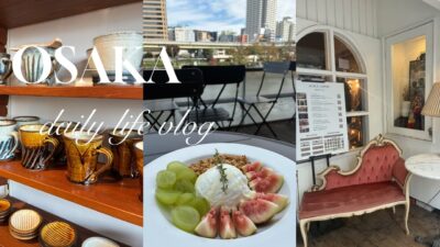 ENG】大阪Osaka vlog*北浜NORTHSHORE中崎町カフェ/素敵な食器屋さんに出会う/ヴィンテージショップ🧳AURA vintage/trip vlog Japan