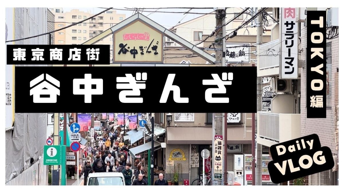 【東京商店街Vlog】谷中ぎんざ平日でも凄い人！名物メンチカツ食べ歩き＆夕やけだんだんからの名ショット！