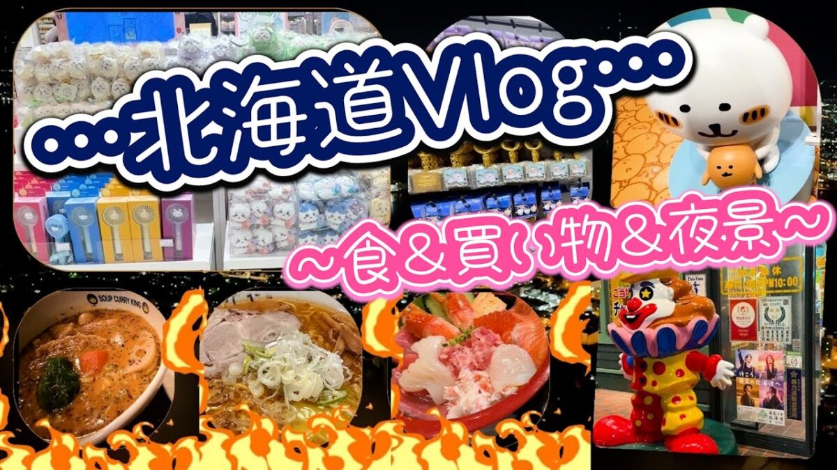 【北海道vlog】食＆買い物【推し活】＆夜景盛りだくさん楽しんできたヨ‼【#ナガマ】【#ちいかわらんど 】札幌　函館　海鮮丼　スープカレー