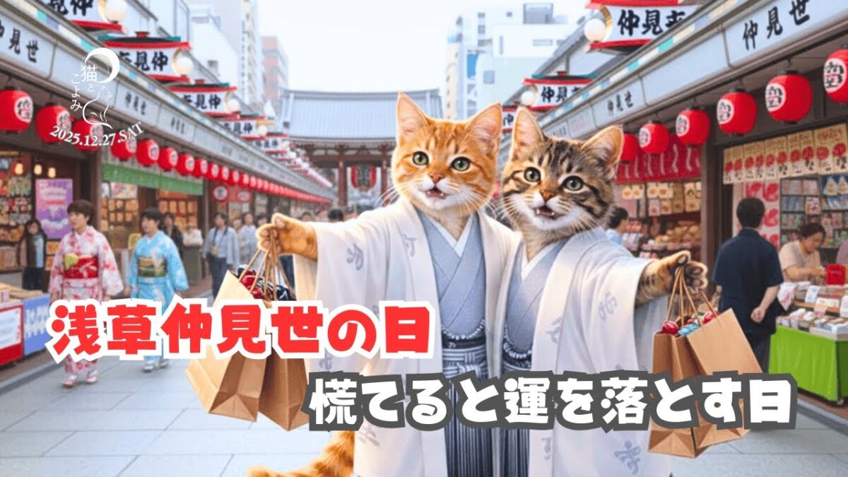 【12月27日の暦】浅草仲見世記念日｜寺社と相性◎ 年末は慌てないで｜季節は鹿の角が落ちるころ