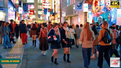 4K HDR Japan travel 2025 | Walk in Shibuya (渋谷) Tokyo Japan | Relaxing Natural City ambience