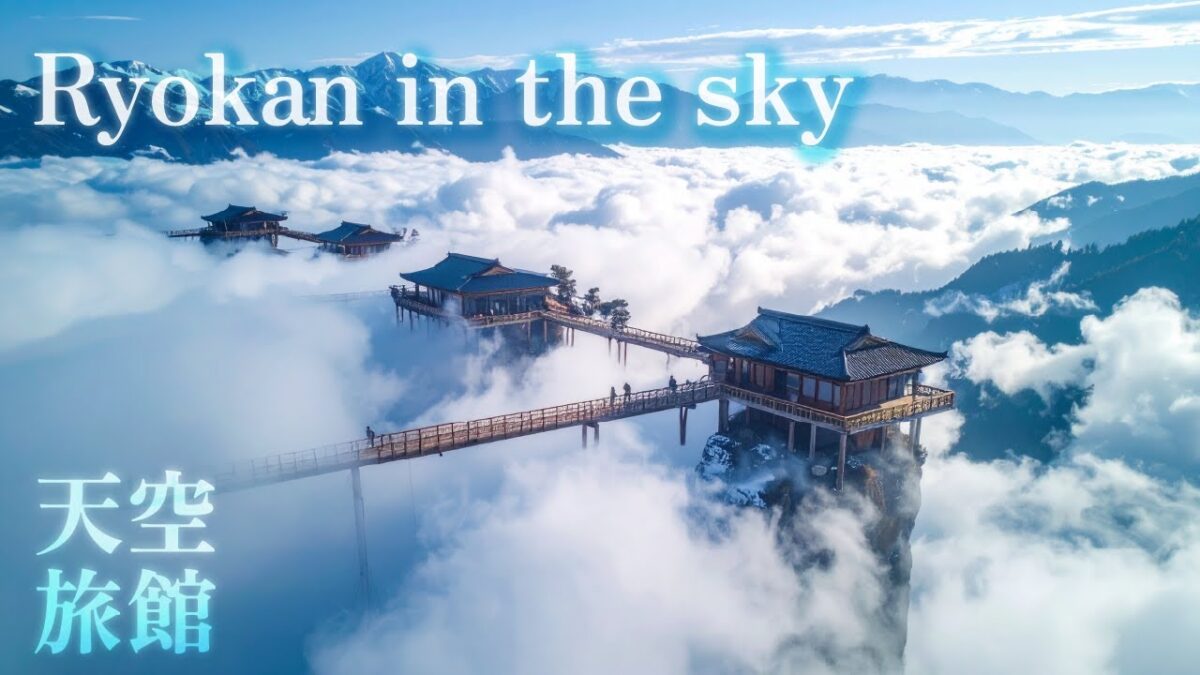 【4K/1hour】『天空旅館/Ryokan in the sky』リラックス・作業・睡眠
