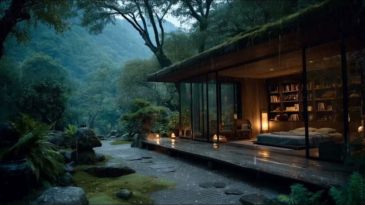 8-Hour Pure Rain for Deep Sleep 🌧️ Japanese Ryokan Ambience (No Thunder, Ultra Calm) 4K
