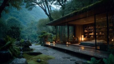 8-Hour Pure Rain for Deep Sleep 🌧️ Japanese Ryokan Ambience (No Thunder, Ultra Calm) 4K