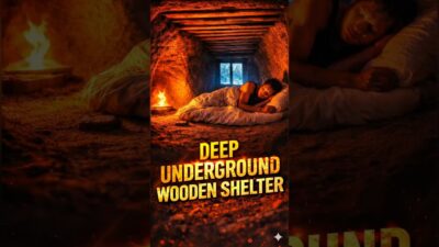 I Built a SECRET Underground Wooden Shelter! 😱 Ultimate Survival Dugout Camping #bushcraft