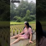 Peaceful Rain Moment 🌾🌧️ | Rice Fields Nature ASMR