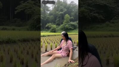 Peaceful Rain Moment 🌾🌧️ | Rice Fields Nature ASMR