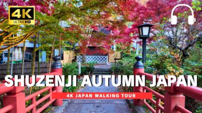 SHUZENJI JAPAN 4K ASMR Walk: Autumn Leaves & Bamboo Forest Path Pilgrimage