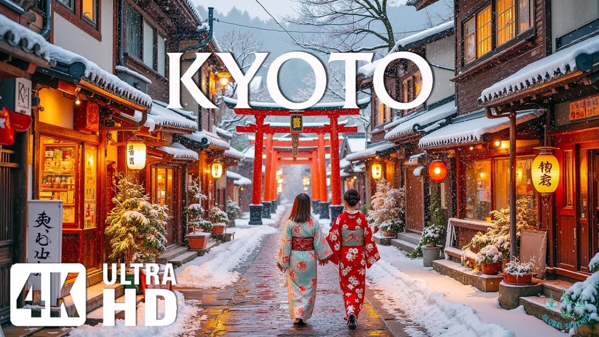 Winter in Kyoto, Japan 4K ❄️ Discover Snowy Temples, Silent Gardens & Peaceful Winter Streets