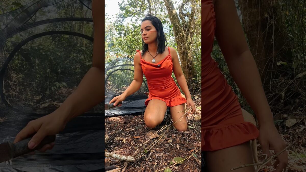fiz uma fogueira na floresta #nature #asmr #camping #adventure