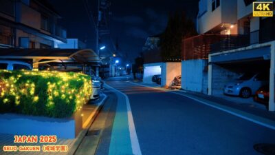 4K HDR Japan travel 2026 | Night Walk in Seijo Gakuen（成城学園）, Tokyo – A Quiet Residential Stroll