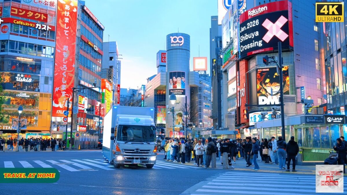 4K HDR Japan travel 2026 | Walk in Shibuya (渋谷) Tokyo Japan | Relaxing Natural City ambience