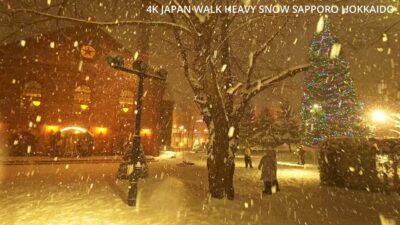 4K Japan Walk Heavy Snow Sapporo Beer Museum Hokkaido雪の北海道サッポロビール園を歩く
