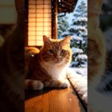 ❄️ Cat at a Japanese Ryokan in Snow | Cozy Winter Aesthetic | 4K