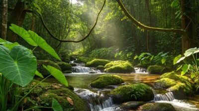 Morning Forest Ambience, Flowing Creek, Birds Singing, Nature ASMR