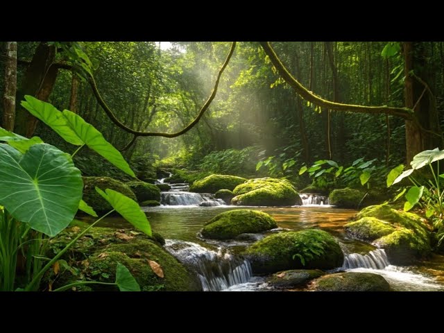 Morning Forest Ambience, Flowing Creek, Birds Singing, Nature ASMR