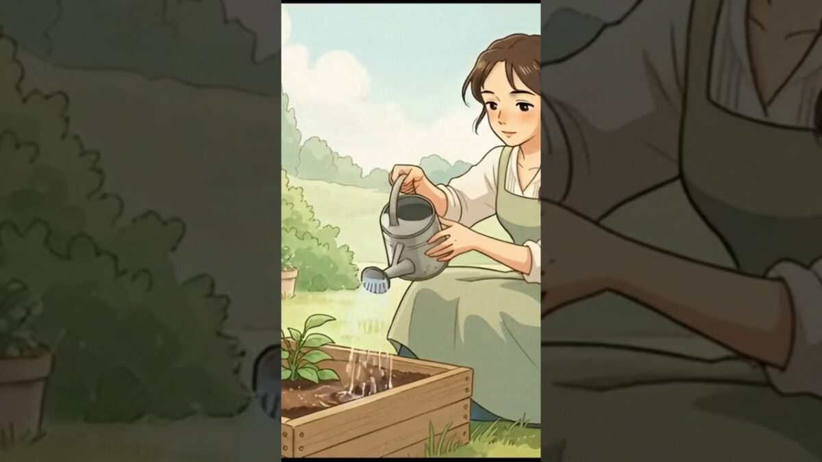 Quiet Garden Sanctuary 🌿 Nostalgic Nature ASMR #shorts #ghibliaesthetic #asmr #animation