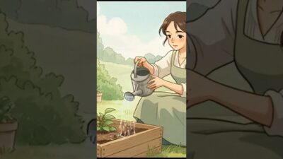 Quiet Garden Sanctuary 🌿 Nostalgic Nature ASMR #shorts #ghibliaesthetic #asmr #animation