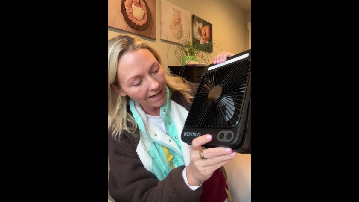 Rechargeable travel fan with a light! Brilliant! #amazonstorefront #travelessentials #campinggear