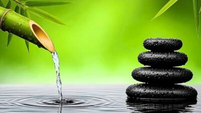 Relaxing Nature ASMR | Water Bamboo & Soft Piano