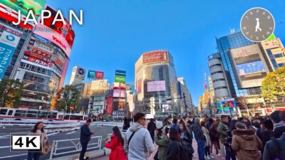 Shibuya New Year Long Walk on the Road from Shinjuku | Japan Walking Tour【4K | 60fps】