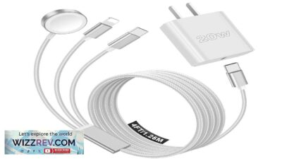 Travel Essentials for Apple Watch Charger iPhone Charger 3 in 1 Type C Lightning Multi