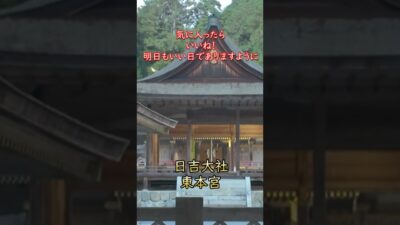 【寺社ご利益巡り】日吉大社東本宮／滋賀県大津市 #方除け#厄除け#縁結び#家内安全 #商売繁盛