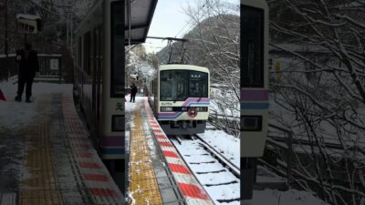 雪中の叡山電車 #京都雪