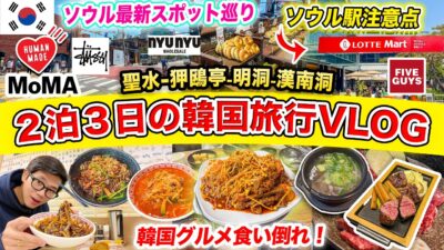 【韓国旅行2026】最新ソウル2泊3日モデルコース🇰🇷聖水・狎鴎亭・明洞・コエックス・漢南洞を完全攻略！ロッテマート爆買い｜Stussy、HUMAN MADE｜最新カフェ、激安アクセ、カムジャタン