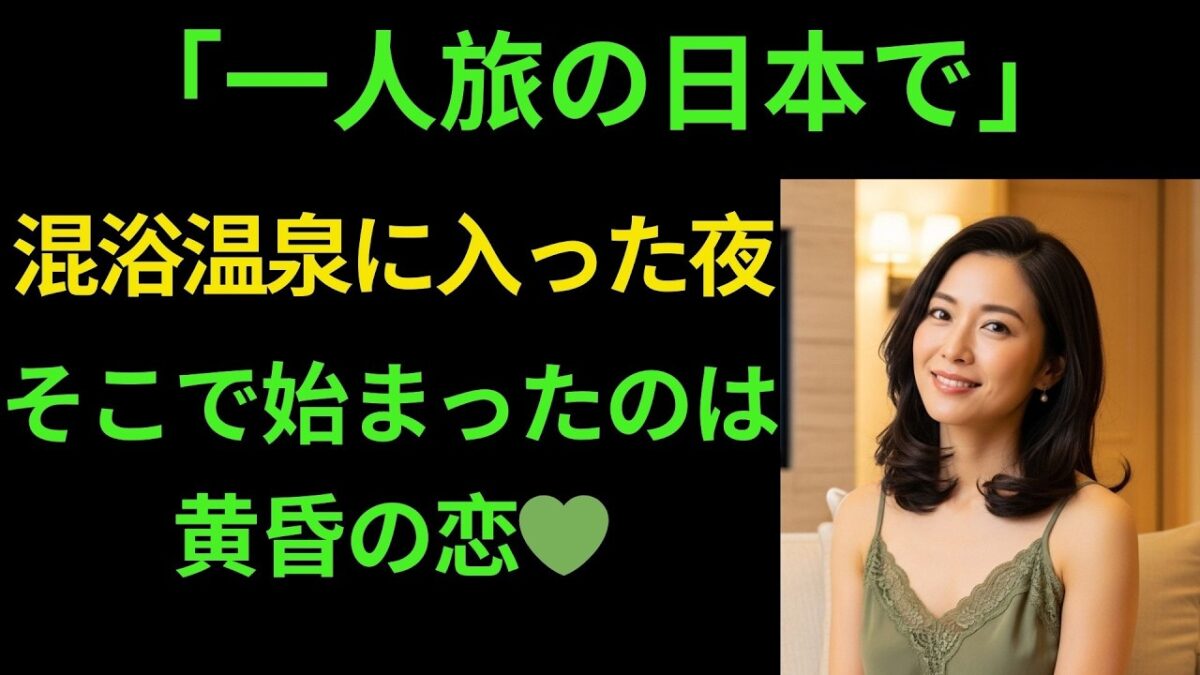 【シニア恋愛】一人旅で訪れた混浴温泉、3日目に持ちかけられた“継承”の話｜黄昏恋愛｜オーディオブック｜中年の愛｜月明かり朗読｜人生ドラマ | 黄昏の告白