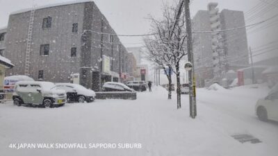 4K Japan Snow Walk through a local residential neighborhood in the suburbs of Sapporo.雪の北海道札幌郊外を歩く