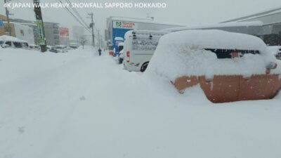 4K Japan Walk the Day after Record Breaking Snowfall Sapporo suburban2026北海道札幌郊外(ドカ雪翌日)歩く