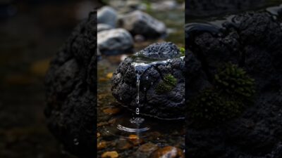 Water Flowing Over Black Volcanic Rock | Ultra Realistic Nature ASMR