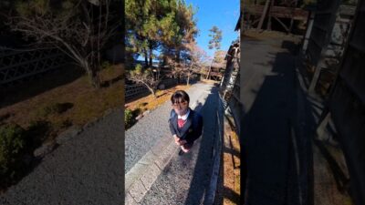 女装　制服で寺社巡り