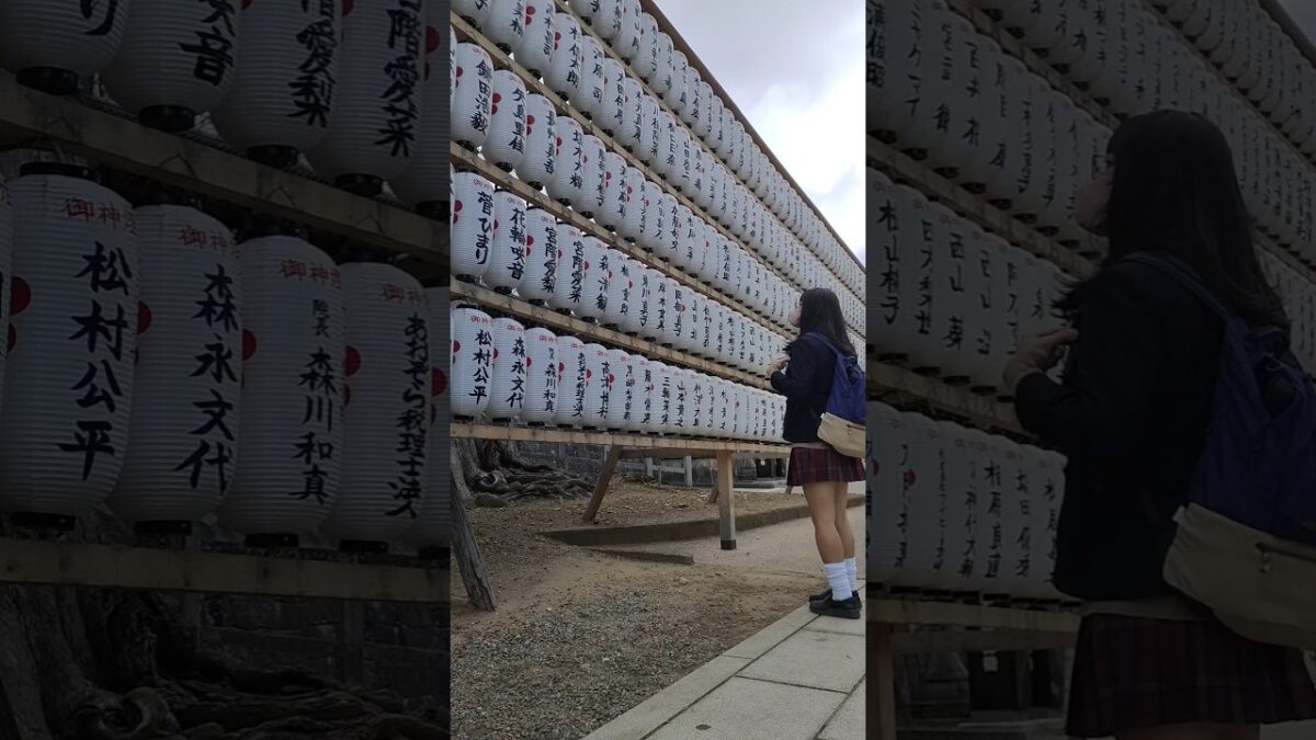 女装　制服で寺社巡り