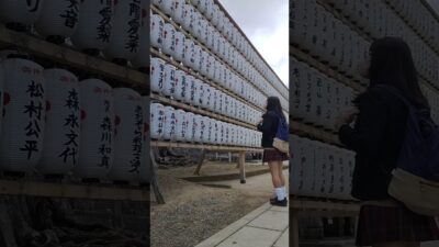 女装　制服で寺社巡り