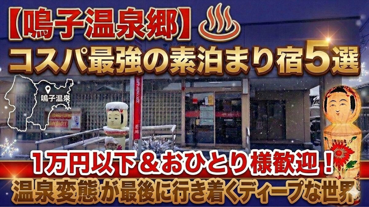 【鳴子温泉郷】1万円以下＆おひとり様歓迎！コスパ最強の素泊まり宿5選??自家源泉3本の宿や23時間滞在も 自由気ままな温泉一人旅！東北の名湯・鳴子温泉で心ゆくまで湯巡り＆プチ湯治ステイ
