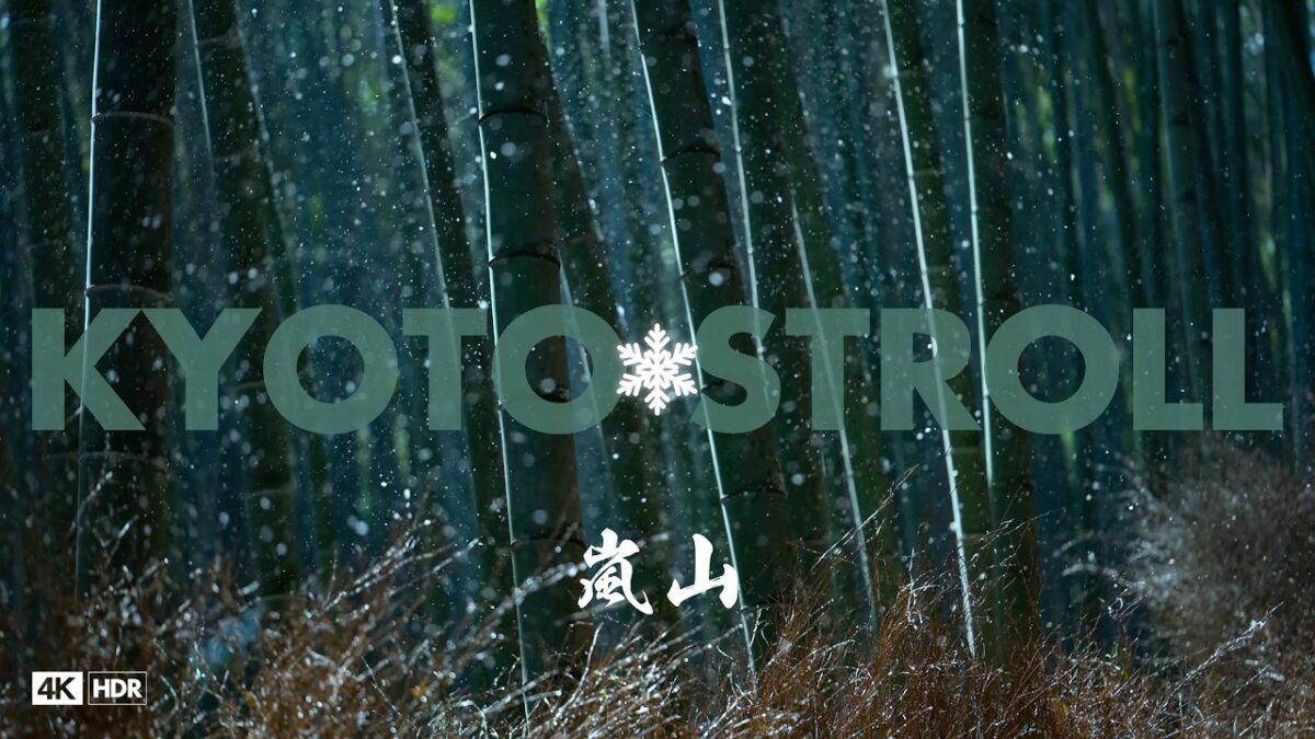 【4K HDR】京都・嵐山と竹林の小径、雪の絶景。銀世界に染まる渡月橋。真の超高画質で巡る日本の冬。