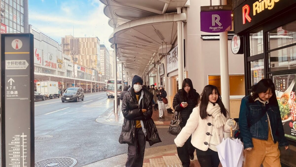 [4K] 雪の四条・烏丸| 京都 散歩 | 🖖 Vol.1,589| Kyoto Japan Walking Tour 🇯🇵 | ASMR | 作業用