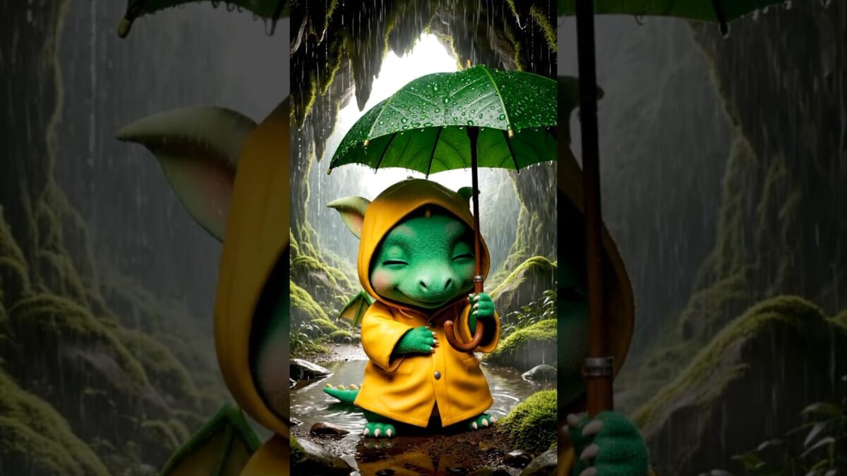 【ASMR】雨の日のお散歩ドラゴン【癒しの音、音フェチ】 #asmr #asmrsounds #aivideo #cute #ai動画 #relax #雨音