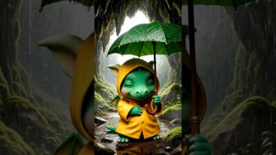 【ASMR】雨の日のお散歩ドラゴン【癒しの音、音フェチ】 #asmr #asmrsounds #aivideo #cute #ai動画 #relax #雨音