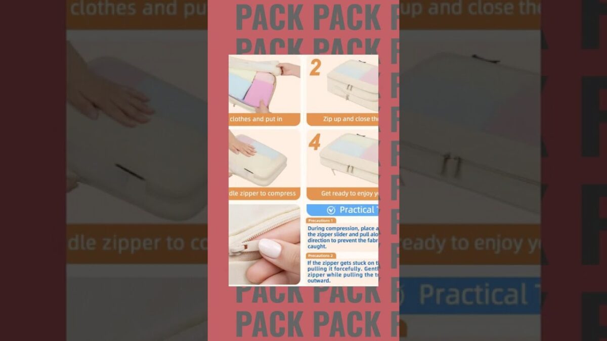 BAGAIL 4 Set/6 Set/8 Set Compression Packing Cubes Travel Accessories Expandable Packing Organize…