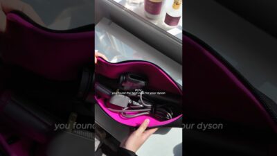 Best way to store your Dyson air wrap #travelessentials #travelorganization #makeupbag #organization