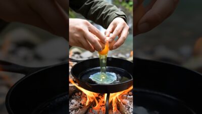 Cooking in Nature #asmr #asmrsounds #nature #cooking #egg