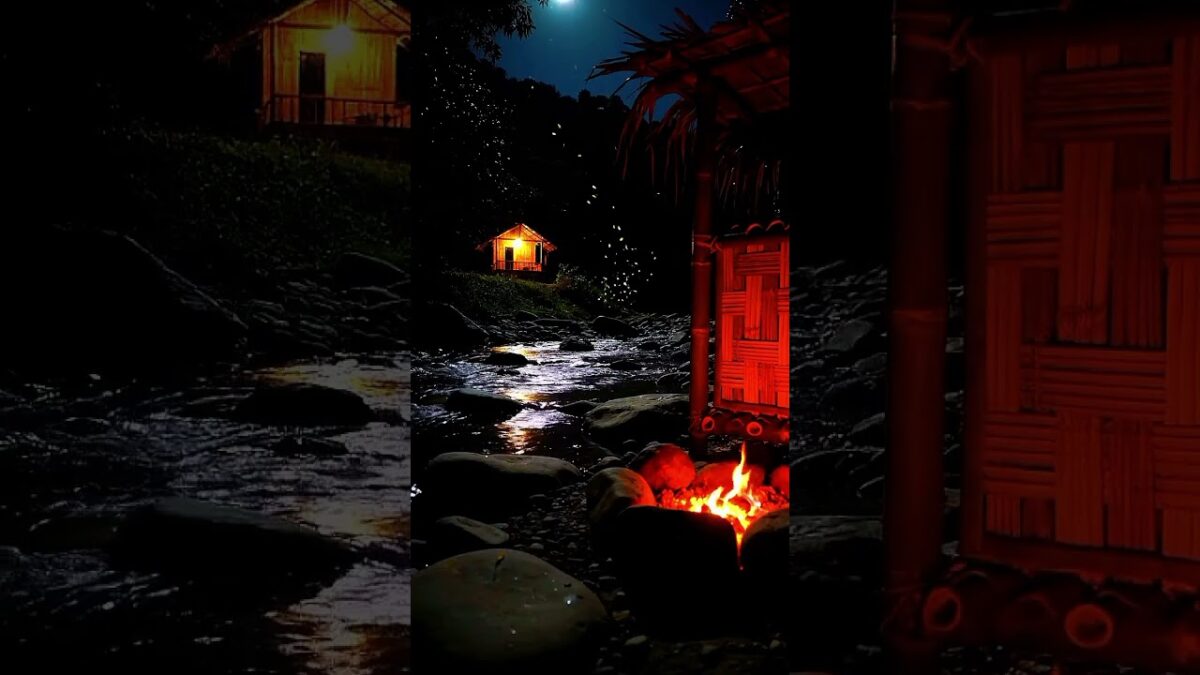 Fireflies Over Quiet Night River | Relaxing Nature ASMR