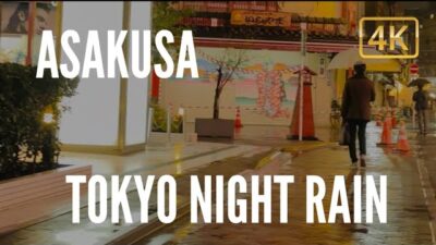 Japan Walking Tour 2026 🇯🇵 | Rainy Night Walk in Asakusa, Tokyo ☔ | 4K No Talking